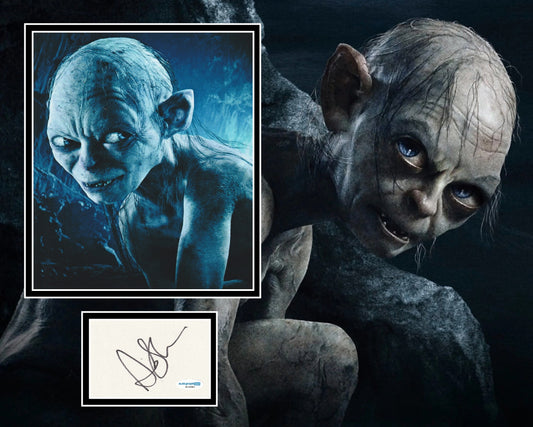 ANDY SERKIS SIGNED LORD OF THE RINGS GOLLUM PHOTO MOUNT ALSO ACOA