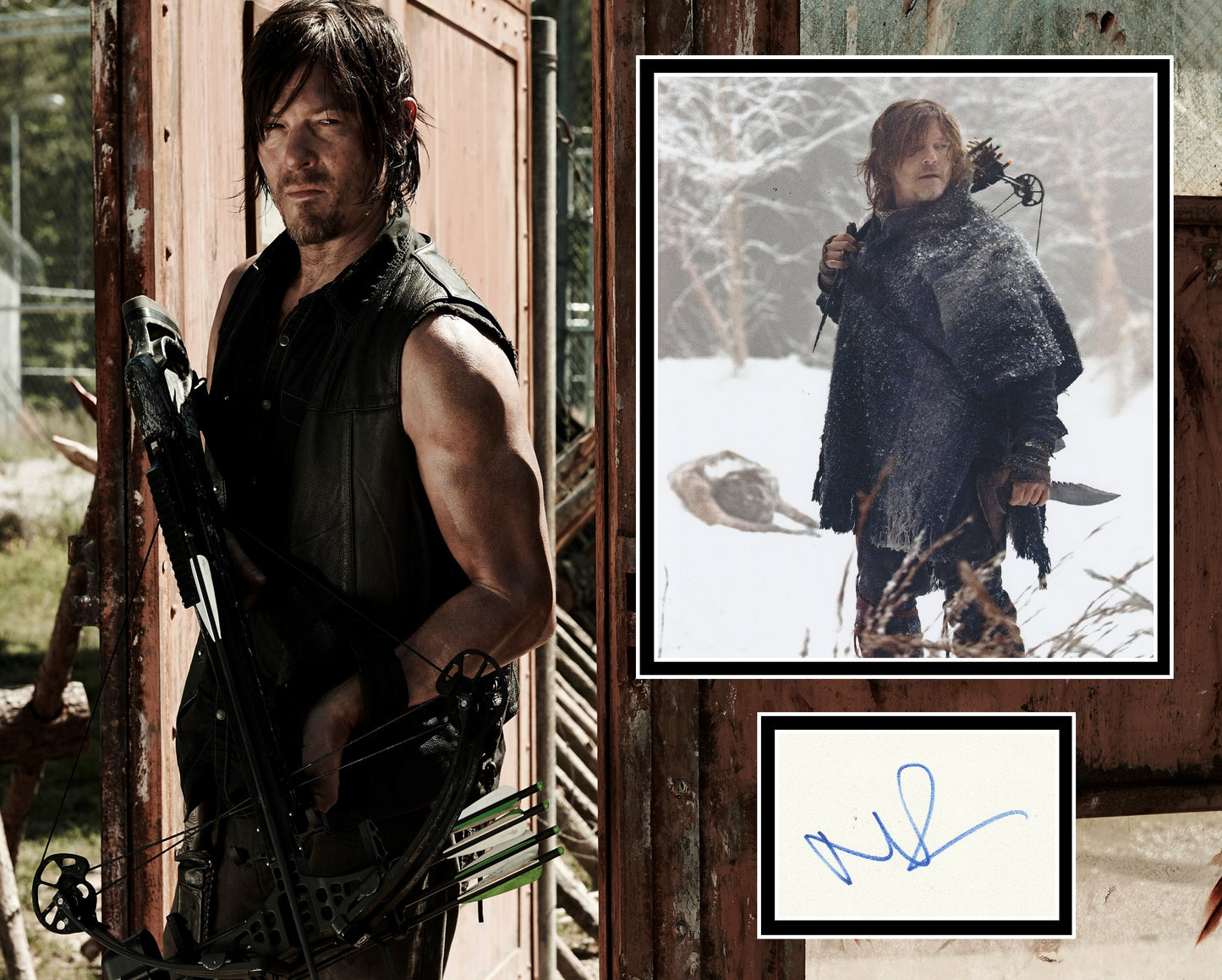 NORMAN REEDUS SIGNED THE WALKING DEAD PHOTO MOUNT