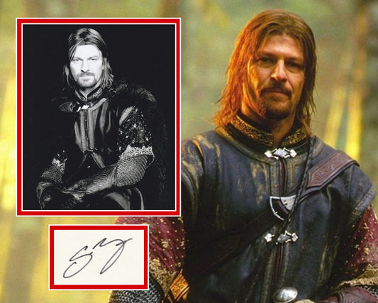SEAN BEAN SIGNED LORD OF THE RINGS PHOTO MOUNT