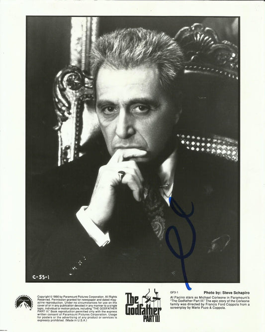 AL PACINO SIGNED THE GODFATHER 8X10 PHOTO