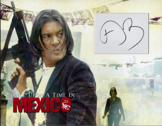 ANTONIO BANDERAS SIGNED 14X11 ONCE UPON A TIME IN MEXICO PHOTO MOUNT (1)