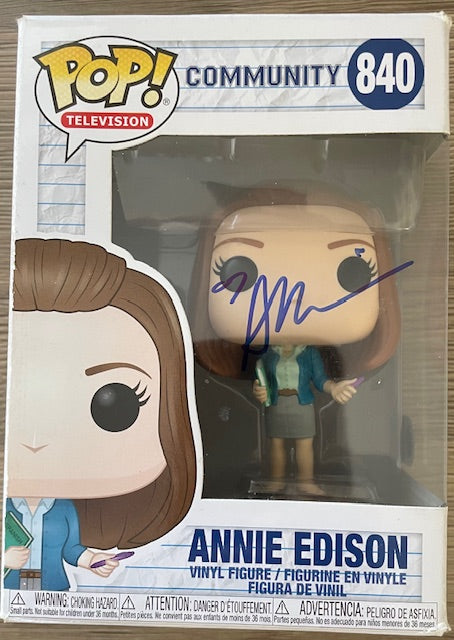 ALISON BRIE SIGNED ANNIE COMMUNITY FUNKO POP ALSO SWAU