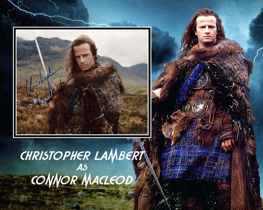 CHRISTOPHER LAMBERT SIGNED HIGHLANDER PHOTO MOUNT