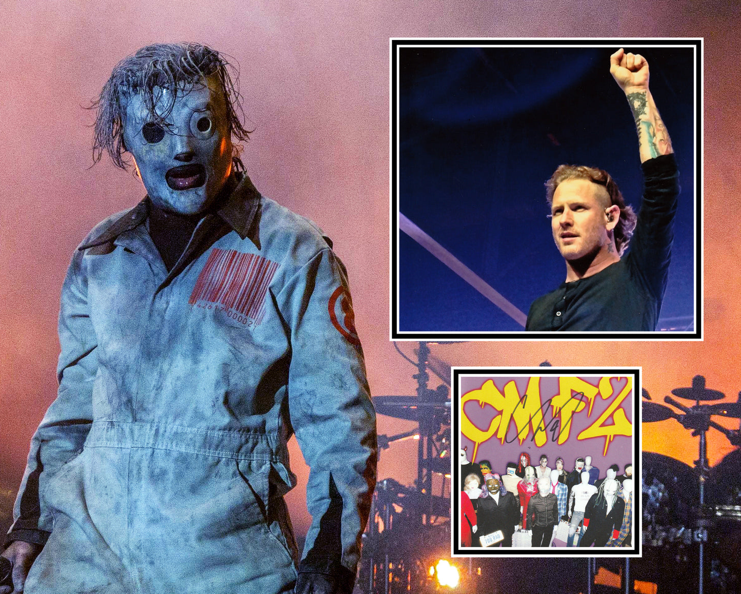 COREY TAYLOR SIGNED SLIPKNOT PHOTO MOUNT