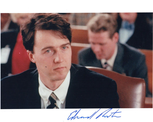 ED NORTON SIGNED THE PEOPLE V LARRY FLYNT 8X10 PHOTO EARLY FULL SIGNATURE