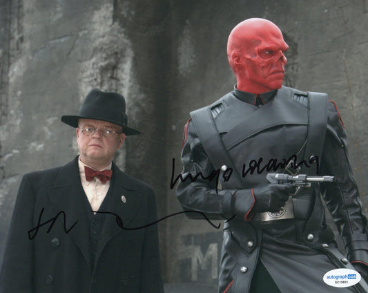 HUGO WEAVING AND TOBY JONES SIGNED CAPTAIN AMERICA 8X10 PHOTO ALSO ACOA