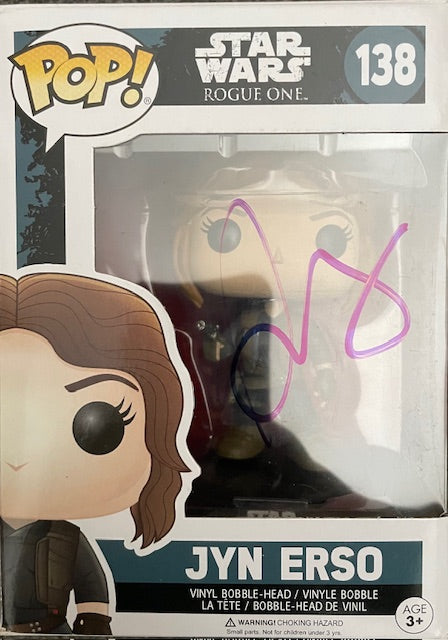 FELICITY JONES SIGNED JYN ERSO STAR WARS FUNKO POP (1) ALSO SWAU