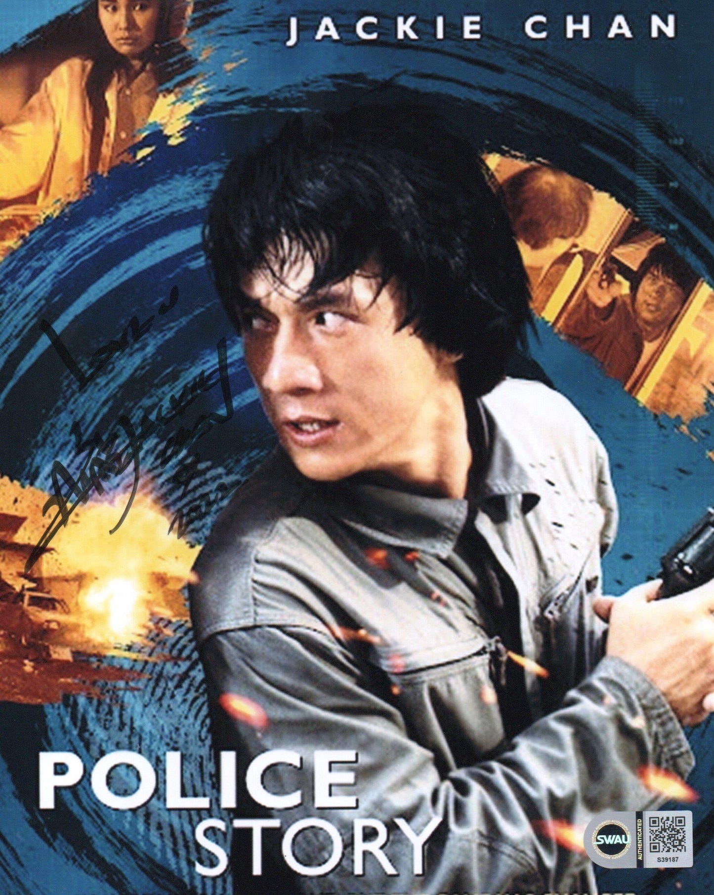 JACKIE CHAN  SIGNED POLICE STORY 8X10 PHOTO (9) ALSO SWAU