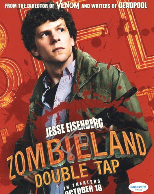 JESSE EISENBERG SIGNED ZOMBIELAND 8X10 PHOTO (7) ALSO ACOA