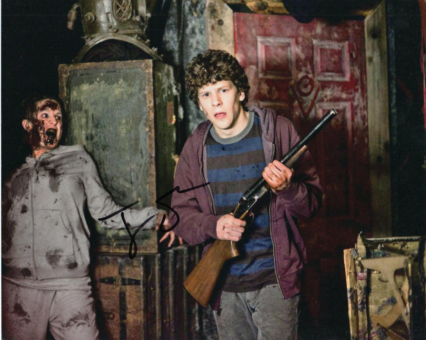 JESSE EISENBERG SIGNED ZOMBIELAND 8X10 PHOTO (4)