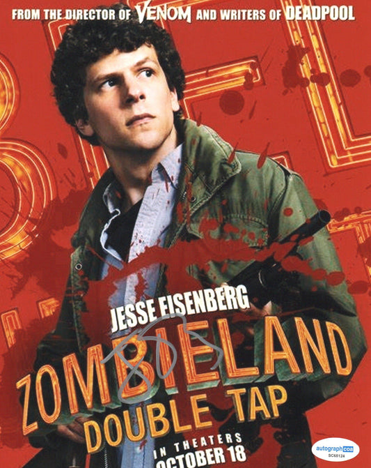 JESSE EISENBERG SIGNED ZOMBIELAND 8X10 PHOTO (8) ALSO ACOA