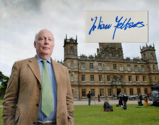 JULIAN FELLOWES SIGNED 14X11 DOWNTON ABBEY PHOTO MOUNT