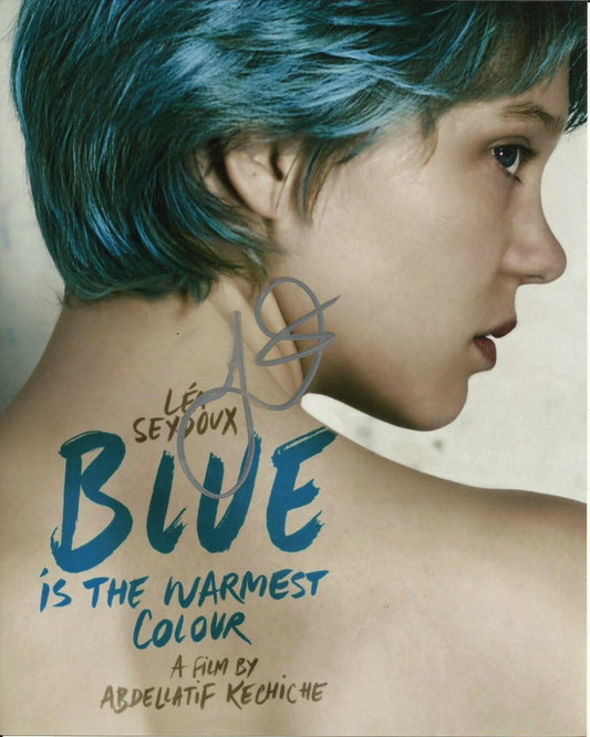 LEA SEYDOUX SIGNED BLUE IS THE WARMEST COLOUR 10X8 PHOTO
