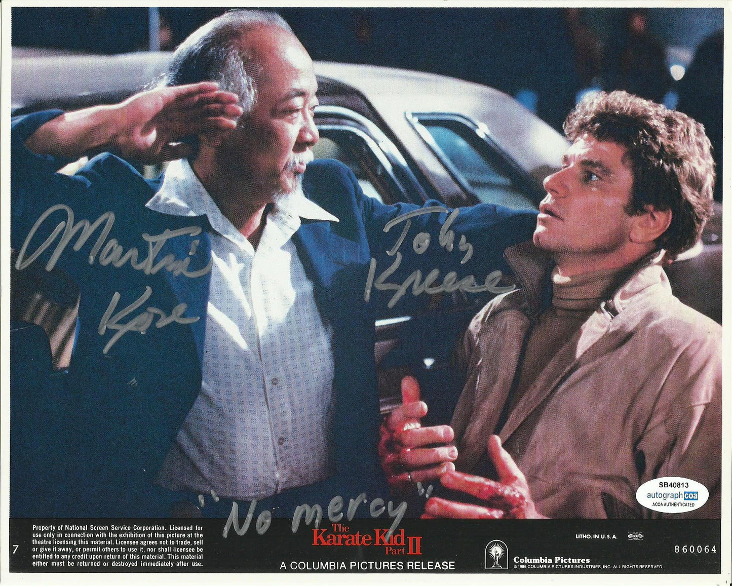 MARTIN KOVE SIGNED KARATE KID 8X10 PHOTO (1) also ACOA certified