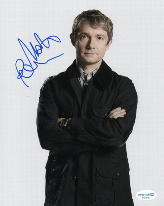 MARTIN FREEMAN SIGNED SHERLOCK 8X10 PHOTO (2) also ACOA certified
