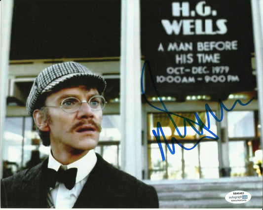 MALCOLM McDOWELL SIGNED TIME AFTER TIME 8X10 PHOTO ALSO ACOA CERTIFIED