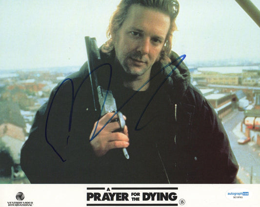 MICKEY ROURKE SIGNED A PRAYER FOR THE DYING 8X10 PHOTO (1) ALSO ACOA