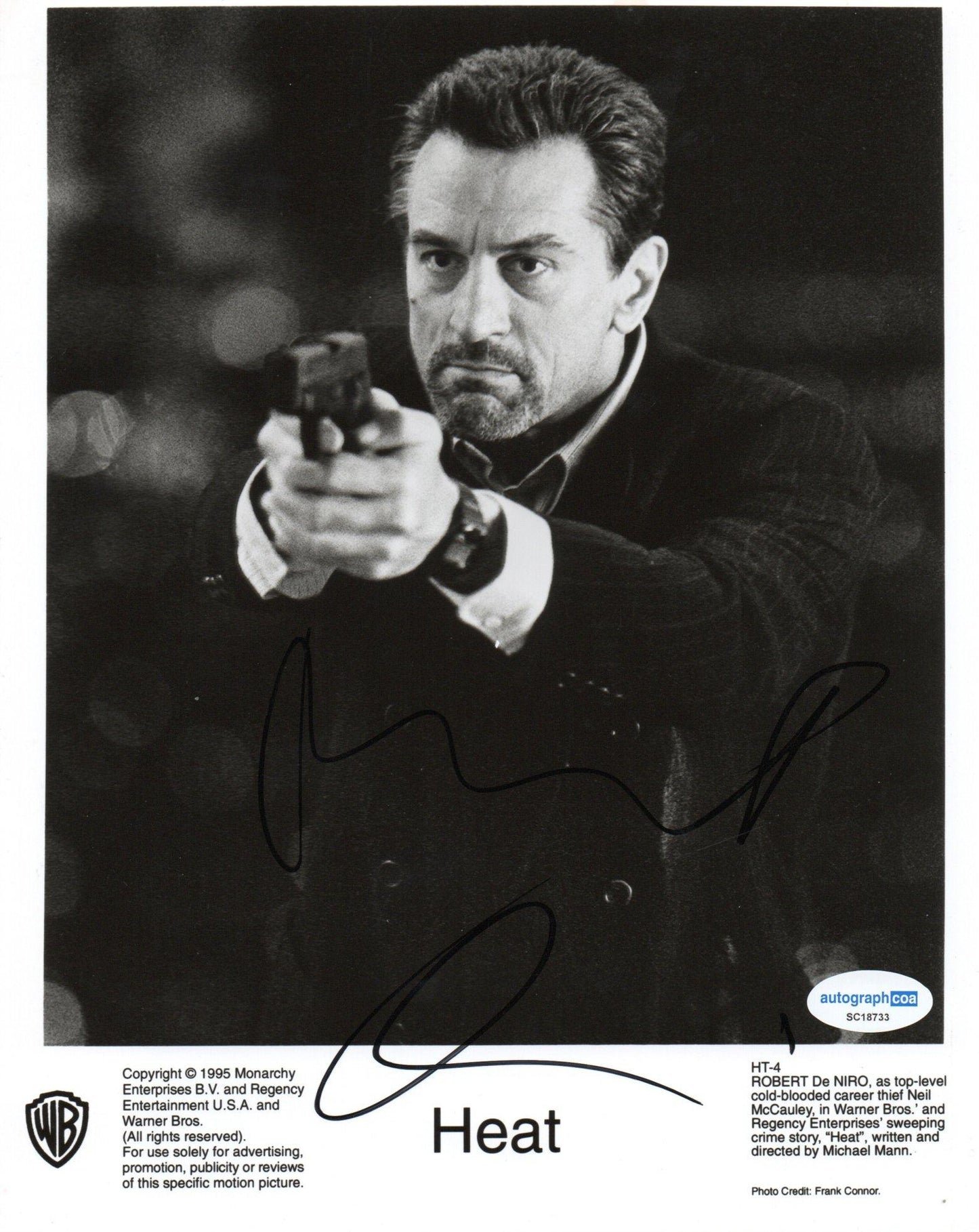 ROBERT DE NIRO SIGNED HEAT 8X10 PHOTO (1) ALSO ACOA