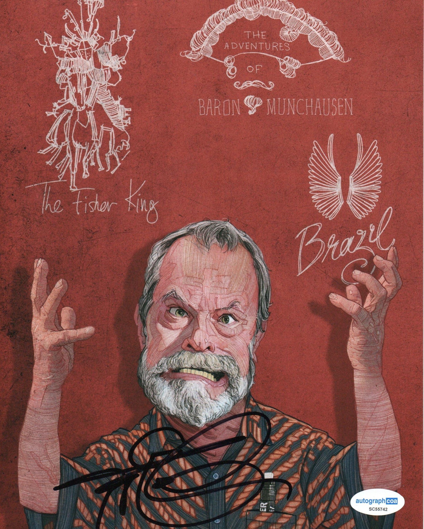 TERRY GILLIAM SIGNED 8X10 PHOTO (7) ALSO ACOA