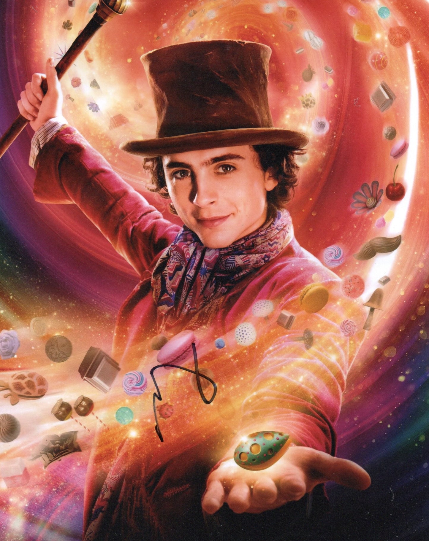 TIMOTHEE CHALAMET SIGNED WONKA 8X10 PHOTO