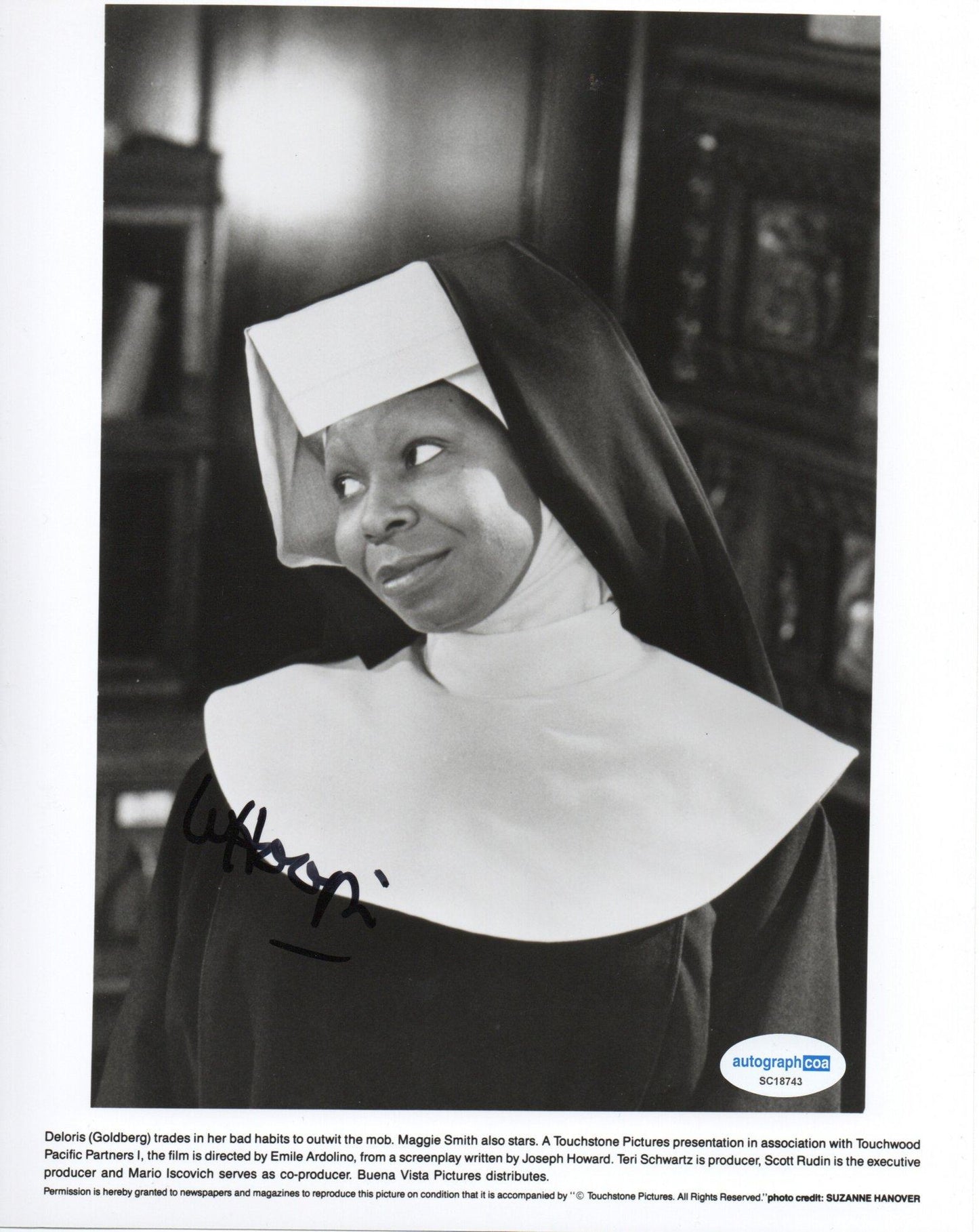 WHOOPI GOLDBERG SIGNED SISTER ACT 8X10 PHOTO ALSO ACOA (1)