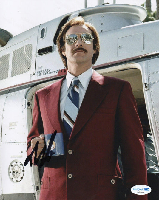 WILL FERRELL SIGNED ANCHORMAN 8X10 PHOTO ALSO ACOA (2)