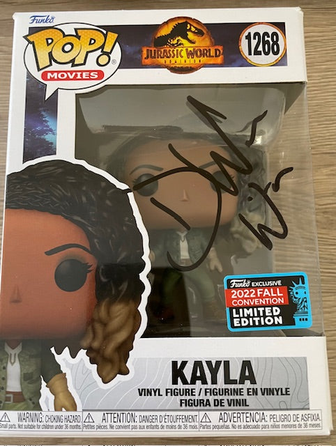 DEWANDA WISE SIGNED KAYLA JURASSIC WORLD FUNKO POP (2) ALSO SWAU