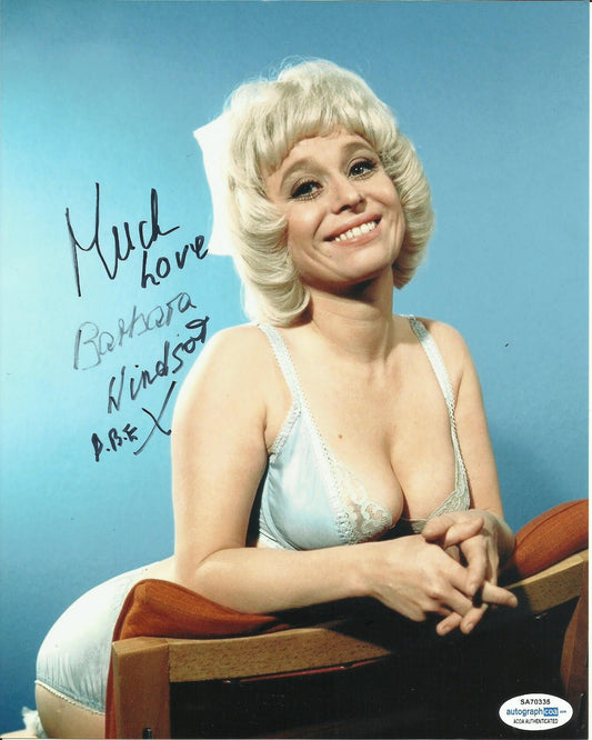 BARBARA WINDSOR SIGNED SEXY CARRY ON 10X8 PHOTO (2) ALSO ACOA CERTIFIED