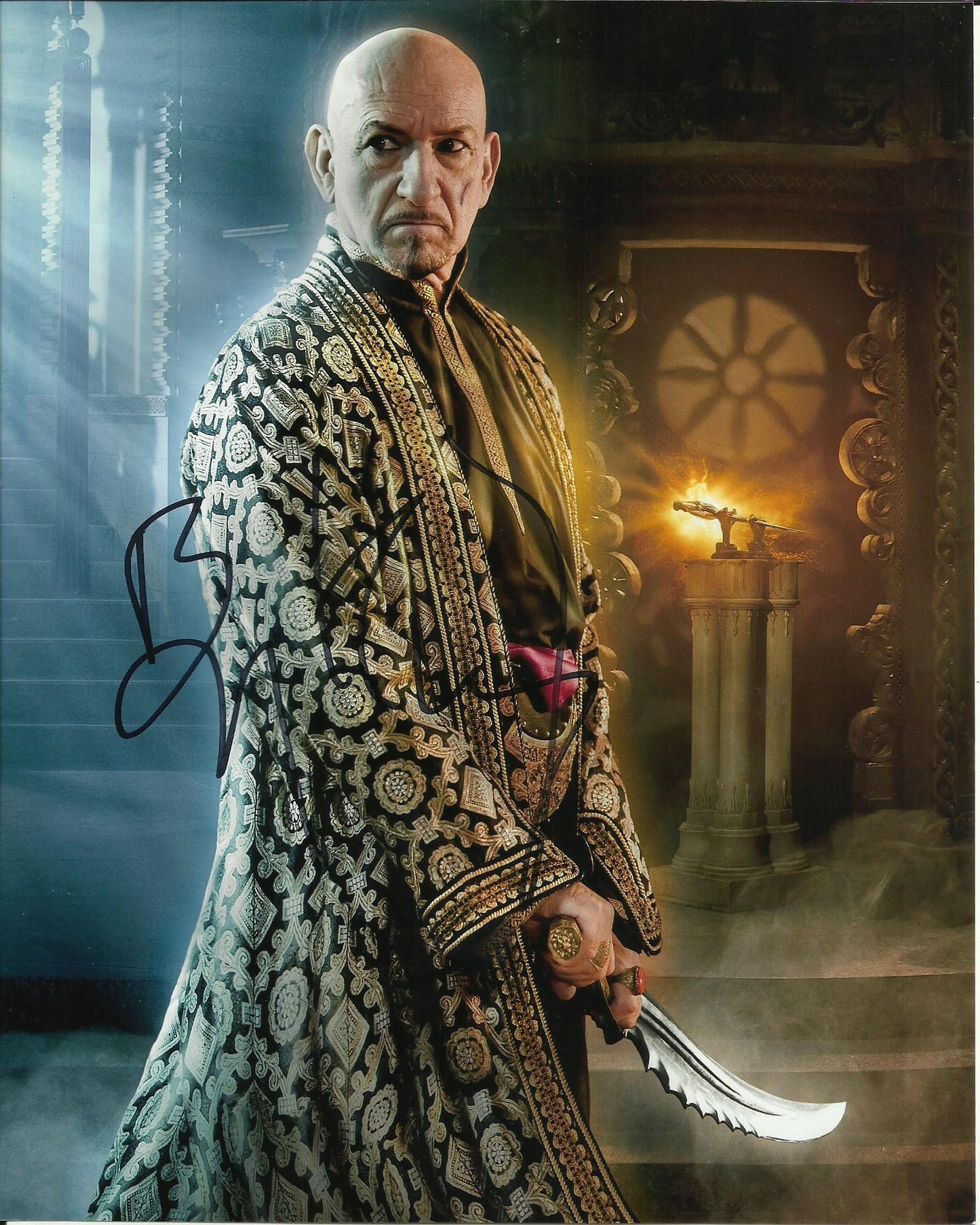 BEN KINGSLEY SIGNED IRON MAN 8X10 PHOTO