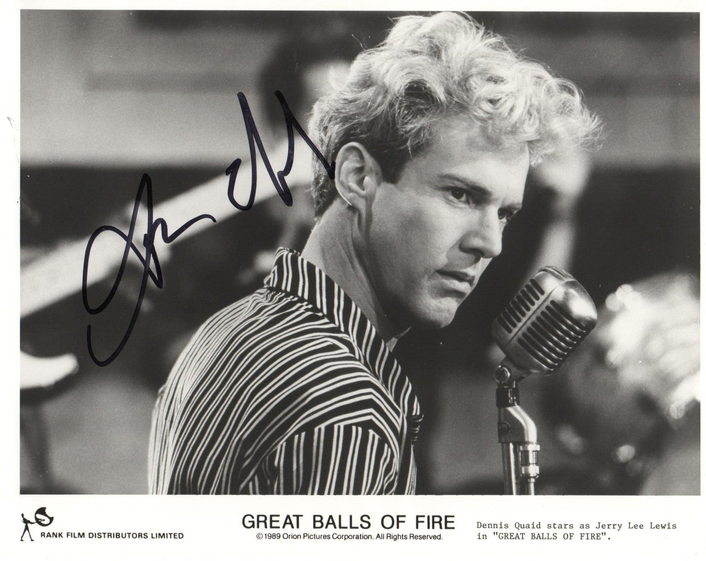 DENNIS QUAID SIGNED GREAT BALLS OF FIRE 8X10 PHOTO (4)