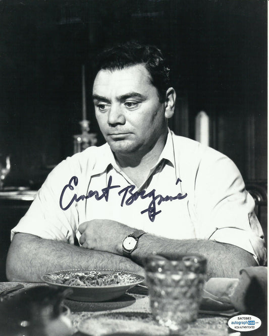 ERNEST BORGNINE SIGNED 8X10 PHOTO UACC REG 242  ALSO ACOA CERTIFIED