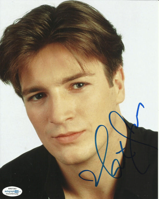 NATHAN FILLION SIGNED COOL 8X10 PHOTO also ACOA certified