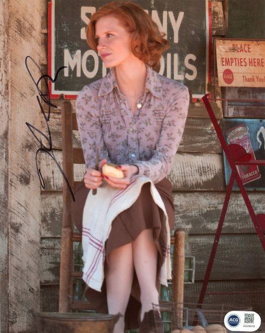 JESSICA CHASTAIN SIGNED LAWLESS 10X8 PHOTO (1) ALSO  ACG CERT AUTHENTICATION