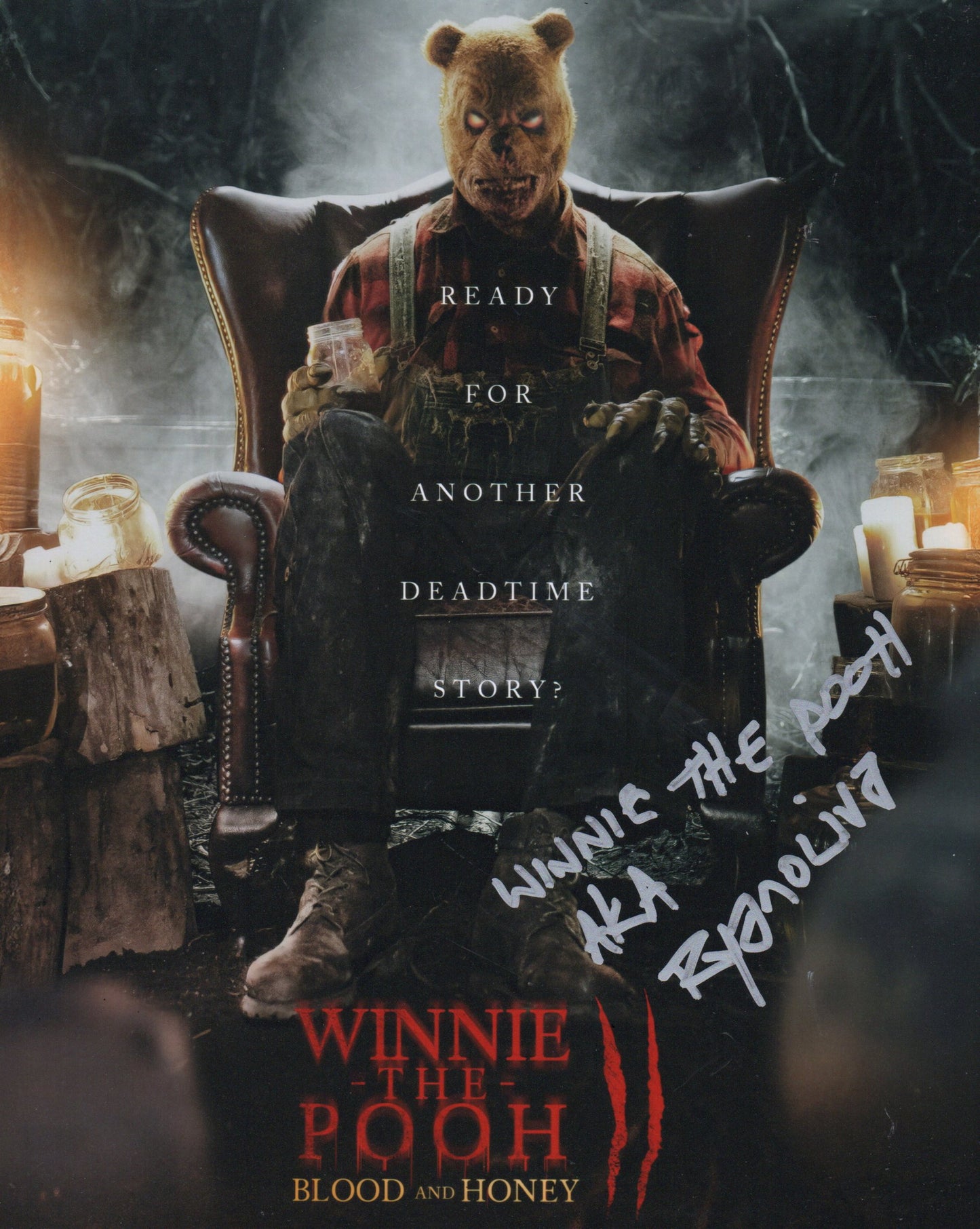 RYAN OLIVA SIGNED WINNIE THE POOH BLOOD AND HONEY 8X10 PHOTO (2)