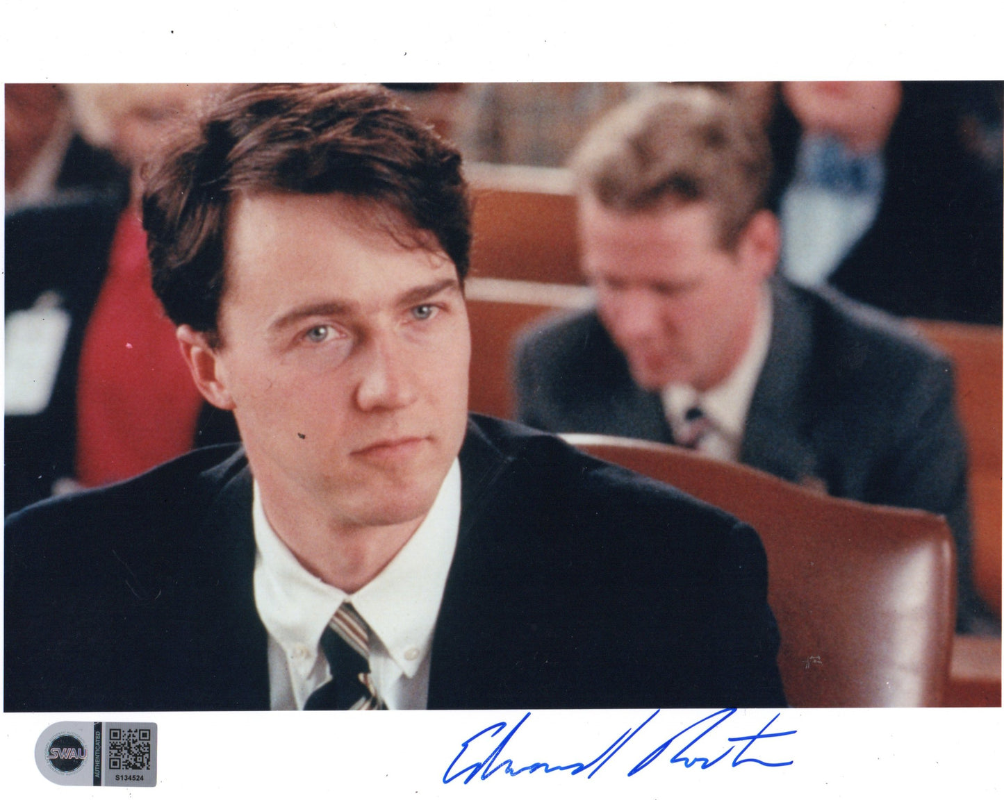 ED NORTON SIGNED THE PEOPLE V LARRY FLYNT 8X10 PHOTO EARLY FULL SIGNATURE ALSO SWAU