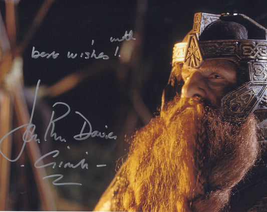 JOHN RHYS DAVIES SIGNED LORD OF THE RINGS 8X10 PHOTO