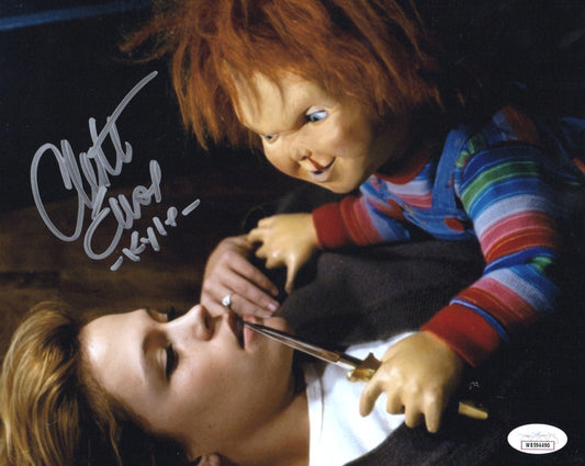 CHRISTINE ELISE SIGNED CHUCKY 8X10 PHOTO ALSO JSA