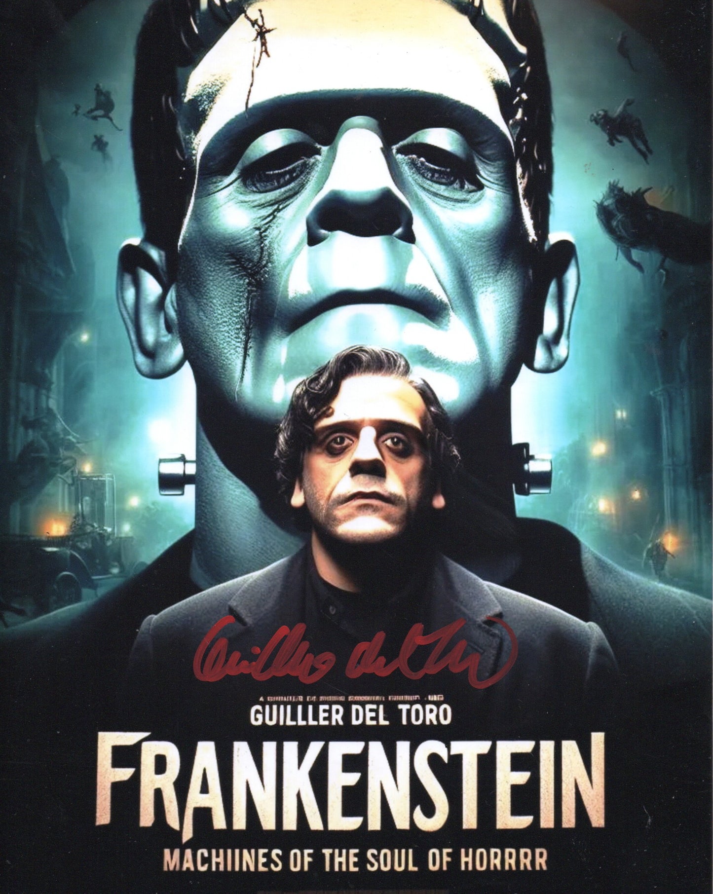 GUILLERMO DEL TORO SIGNED FRANKENSTEIN 8X10 PHOTO