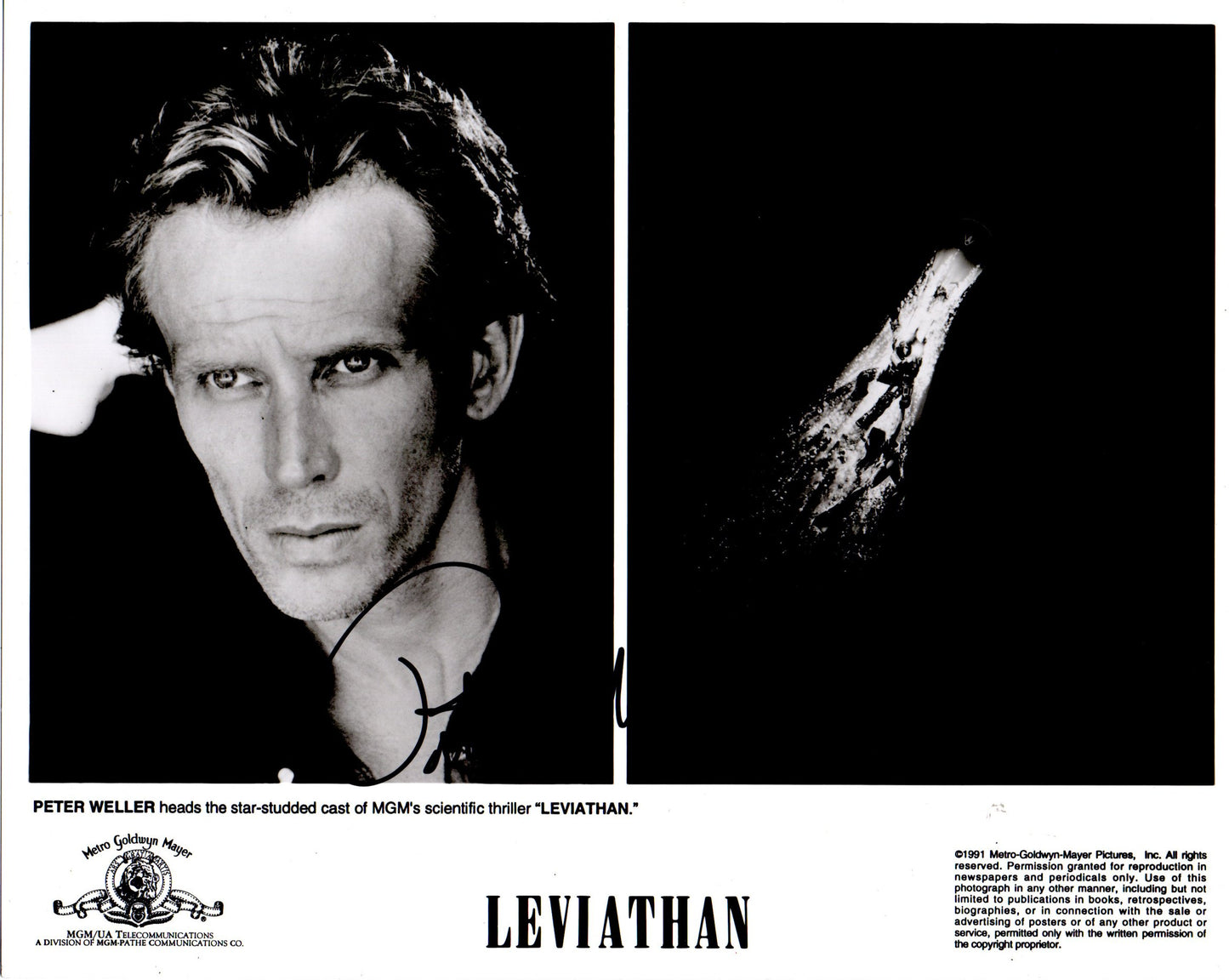 PETER WELLER SIGNED LEVIATHAN 10X8 PHOTO