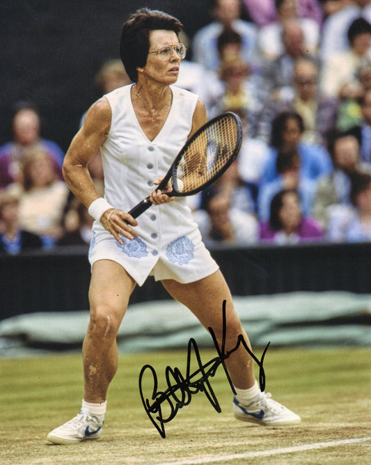 BILLIE JEAN KING SIGNED TENNIS 10X8 PHOTO (1)