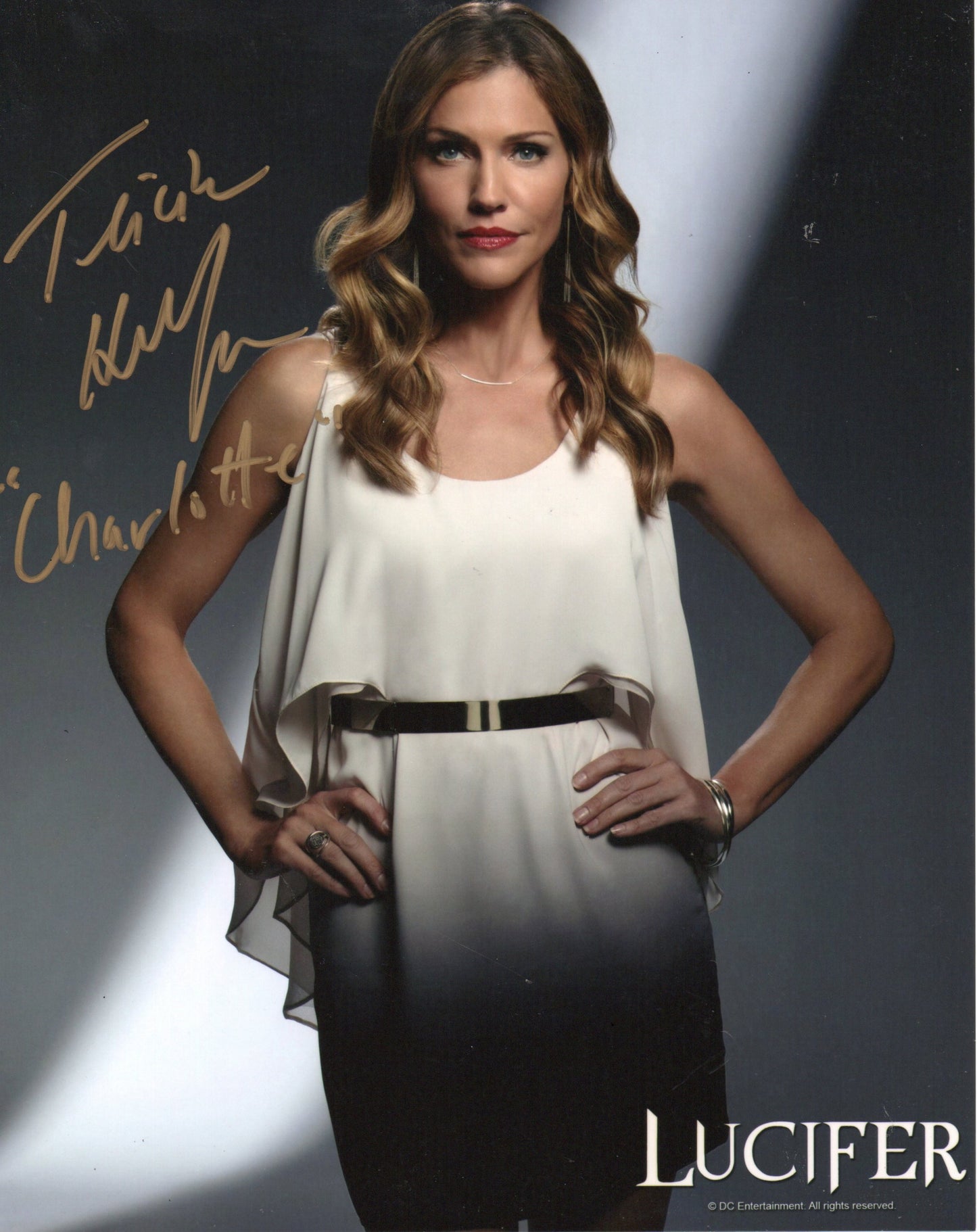 TRICIA HELFER SIGNED LUCIFER 10X8 PHOTO (2)