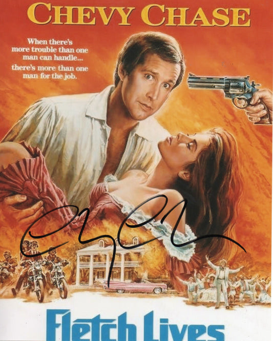 CHEVY CHASE SIGNED FLETCH LIVES 8X10 PHOTO (1)
