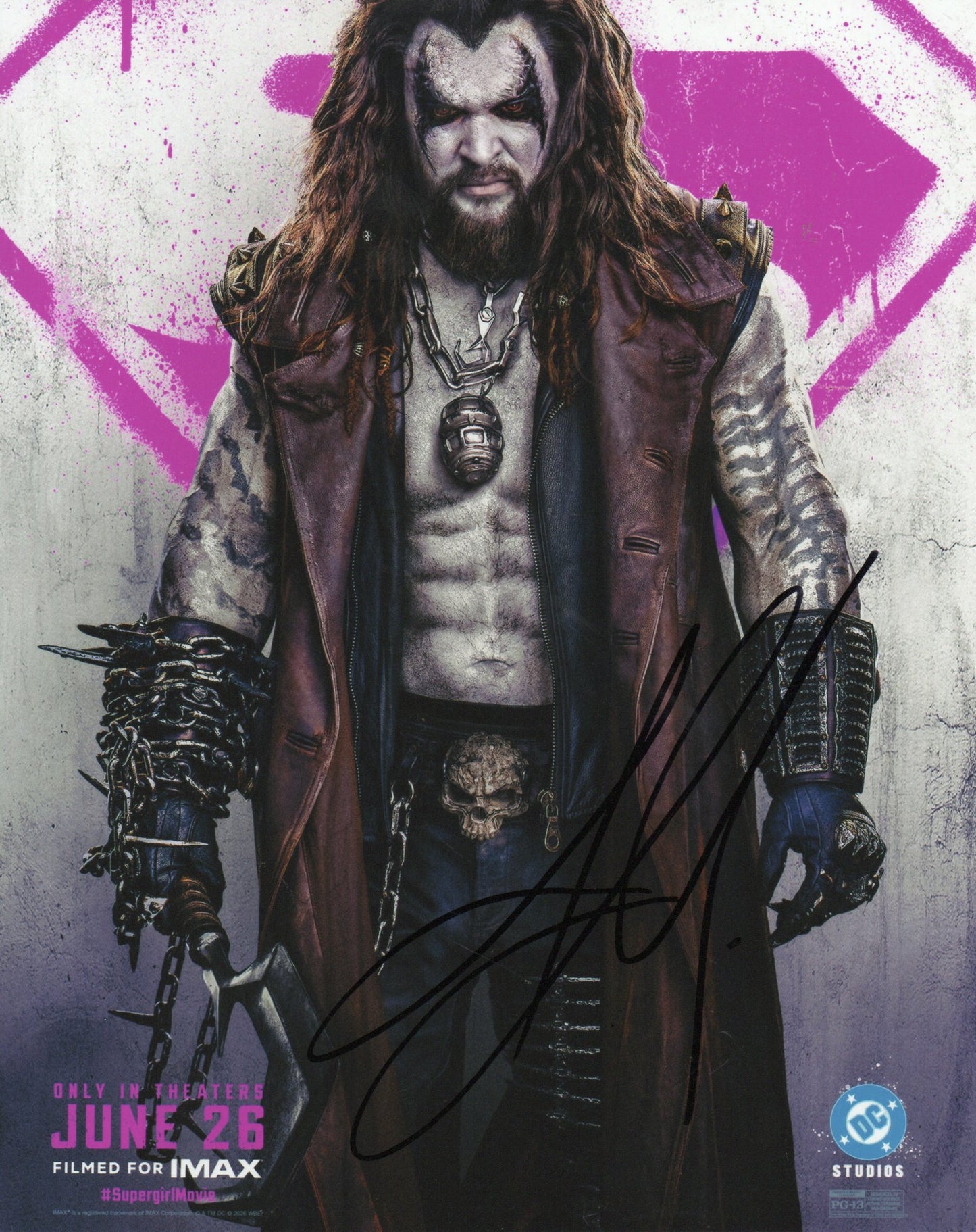 JASON MOMOA SIGNED SUPERGIRL LOBO 8X10 PHOTO (2) VIDEO PROOF