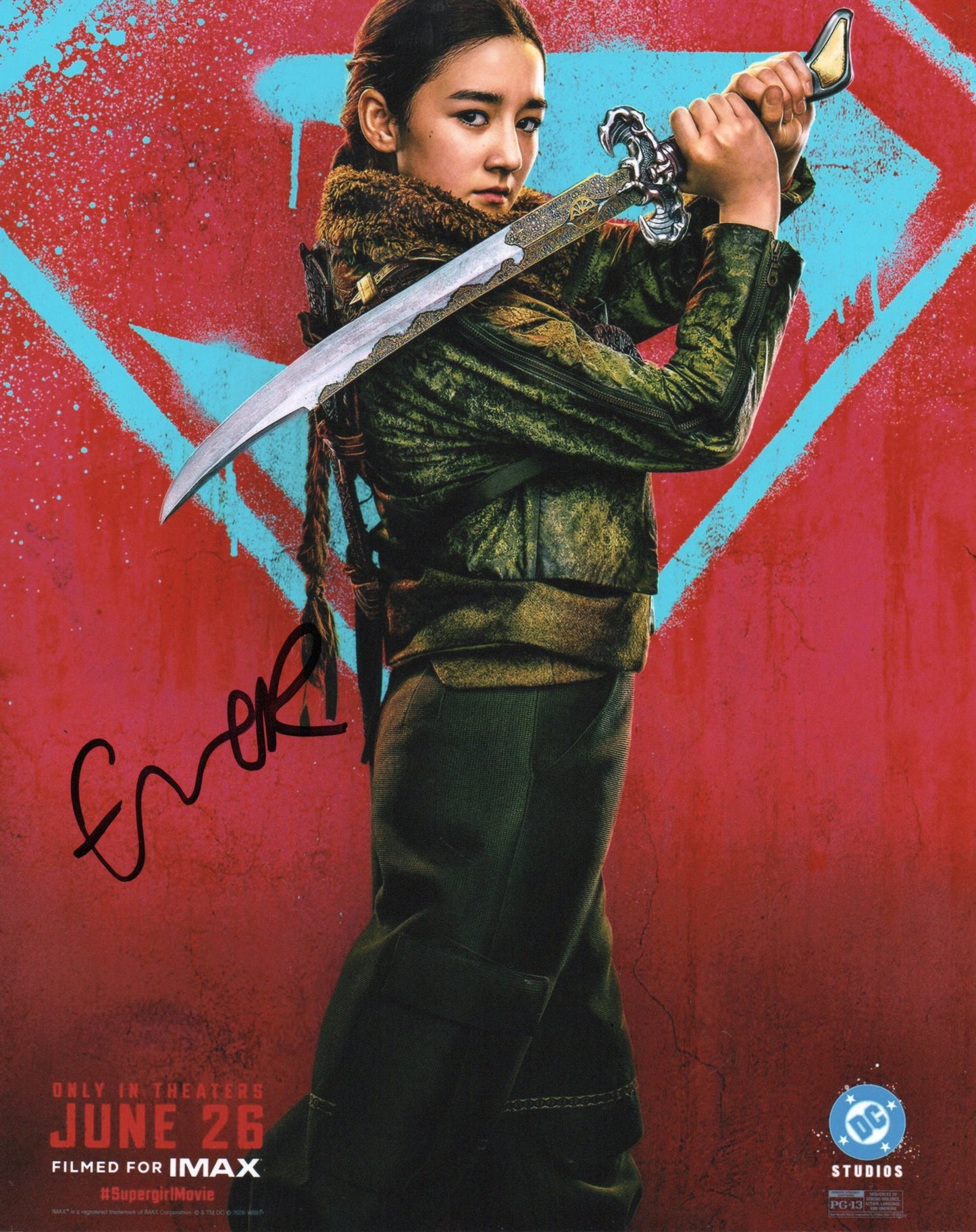 EVE RIDLEY SIGNED SUPERGIRL 8X10 PHOTO (1) VIDEO PROOF
