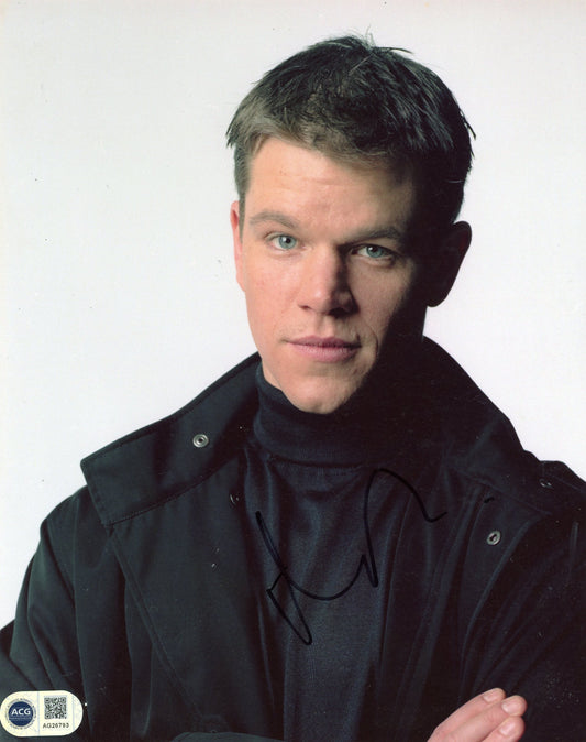 MATT DAMON SIGNED BOURNE 8X10 PHOTO (3) ALSO ACG CERT AUTHENTICATION