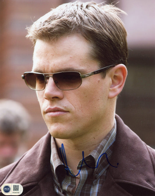 MATT DAMON SIGNED OCEANS 8X10 PHOTO (2) ALSO ACG CERT AUTHENTICATION