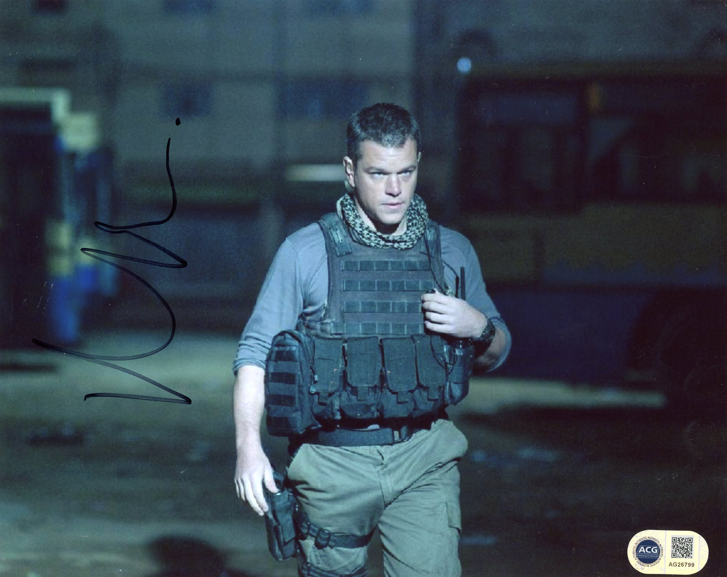MATT DAMON SIGNED THE GREEN ZONE 8X10 PHOTO ALSO ACG CERT AUTHENTICATION