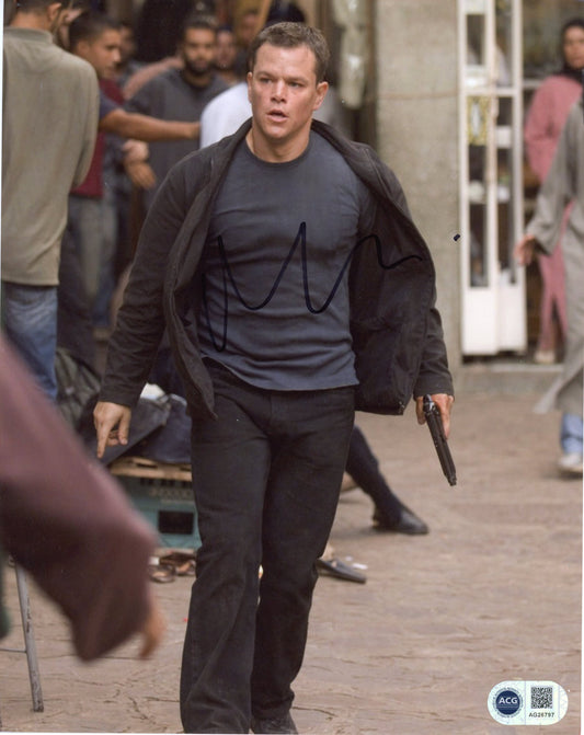 MATT DAMON SIGNED BOURNE 8X10 PHOTO (7) ALSO ACG CERT AUTHENTICATION