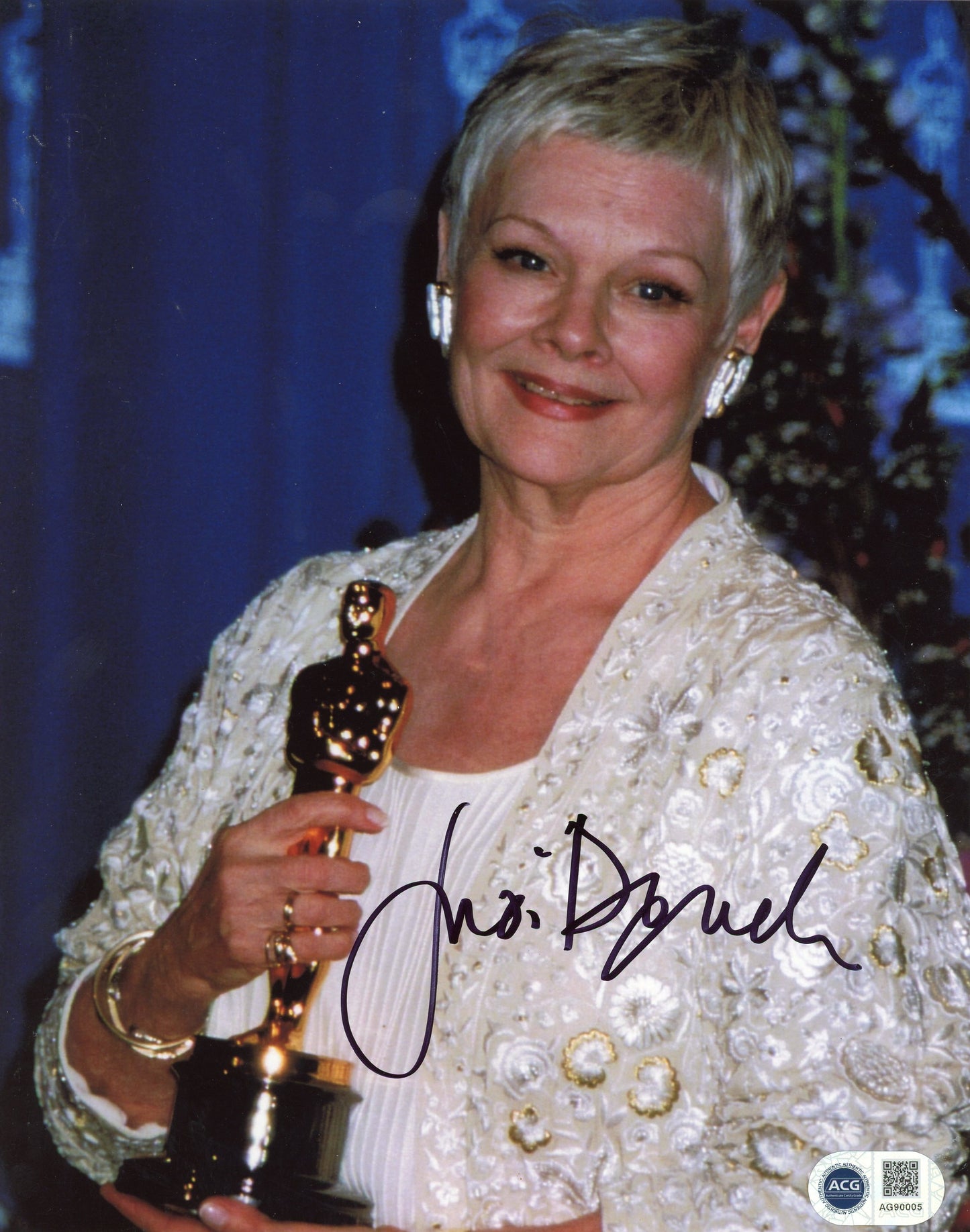 JUDI DENCH SIGNED OSCAR 10X8 PHOTO ALSO ACG CERT AUTHENTICATION