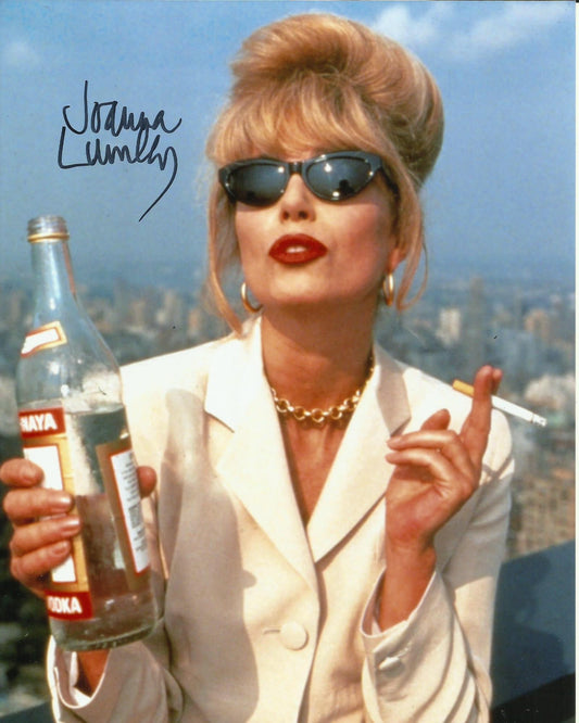JOANNA LUMLEY SIGNED AB FAB 10X8 PHOTO (3)